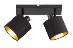 Trio Lighting spottivalaisin Tommy 2-os E14 mattamusta/kulta
