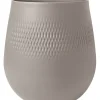 Villeroy&Boch Manufacture Collier vaasi 21x21x23 cm 5,54 L taupe carre