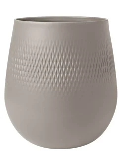 Villeroy&Boch Manufacture Collier vaasi 21x21x23 cm 5,54 L taupe carre