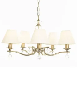 Virvatuli kattokruunu Estelle antiikkimessinki/valkoinen