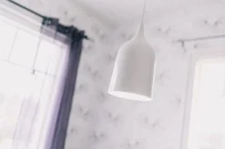 Virvatuli riippuvalaisin Rock valkoinen metalli 20 cm E27