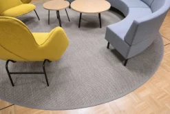 VM-Carpet Panama 9007 natural, Ø 240 cm, kantti pellava