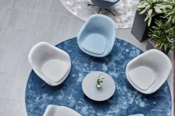 VM-Carpet Satine 791 sininen, Ø 200 cm, kantti 5447