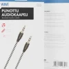 Wave audiokaapeli punottu 1 m 3,5 mm musta/valk.