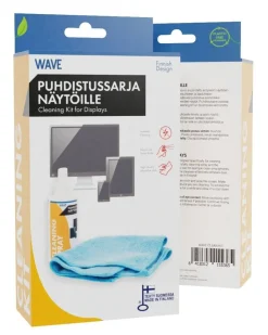 Wave näytön puhdistussarja mikrokuituliina+puhdistusaine