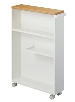 Yamazaki kapea hyllykkö pyörillä Tower valkoinen