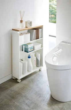 Yamazaki kapea hyllykkö pyörillä Tower valkoinen