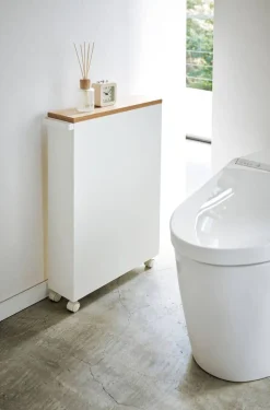 Yamazaki kapea hyllykkö pyörillä Tower valkoinen