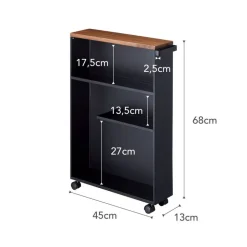 Yamazaki kapea hyllykkö pyörillä Tower musta