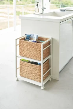 Yamazaki säilytysvaunu Tower 2 tasoa valkoinen