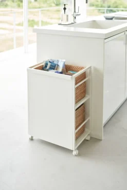 Yamazaki säilytysvaunu Tower 2 tasoa valkoinen