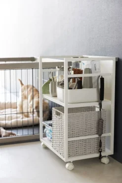 Yamazaki säilytysvaunu Tower 2 tasoa valkoinen